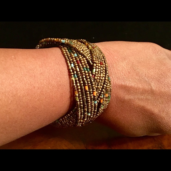 HAND-BEADED WOVEN BRACELET - Picture 7 of 8